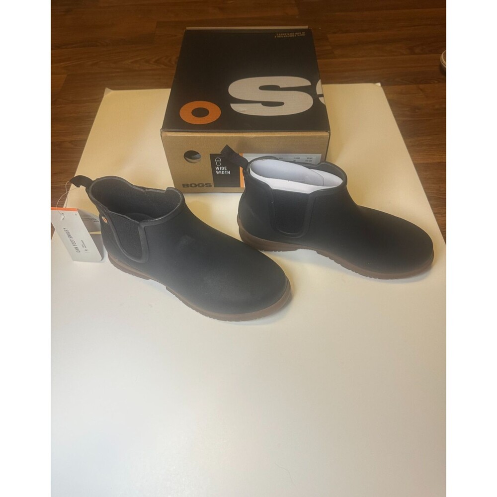 New BOGS Women's "Sweet Pea Boot" Black Rubber Boots Size 7 Wide